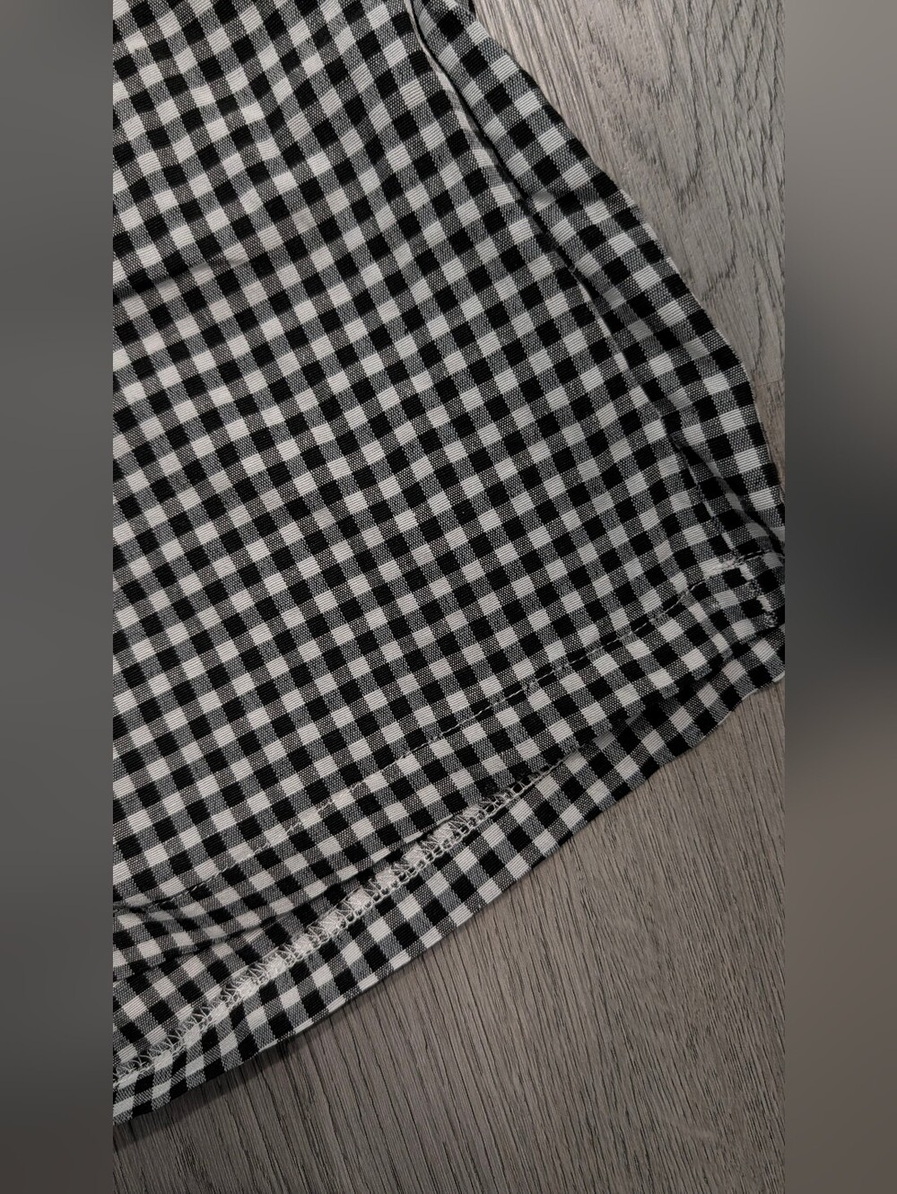 Black White Gingham Bermuda Shorts Medium Cottagecore Soft Goth Retro - Picture 7 of 12